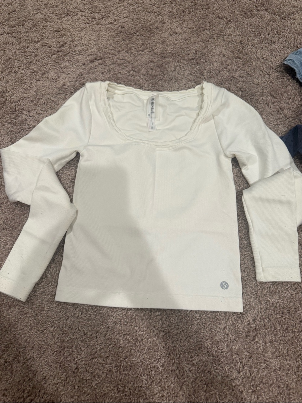 AS Revival Long Sleeve Scoop Neck Women's Top - Cream